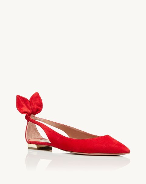 Bow Tie Ballet Women Flats Robust Red