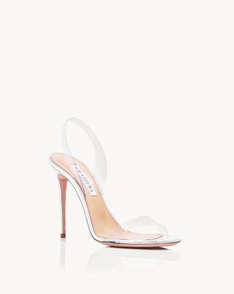 Precision Bridal Shoes Women Silver So Nude Plexi Sandal 105